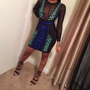 Multi colored bandage dress